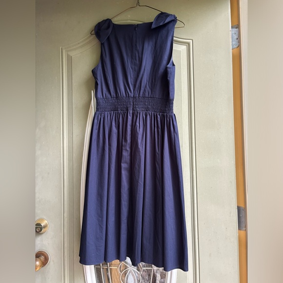 Eliza J Navy Midi Dress | NWT | Luxury Cotton/Linen Dress Size 6 & 8 - Picture 7 of 8